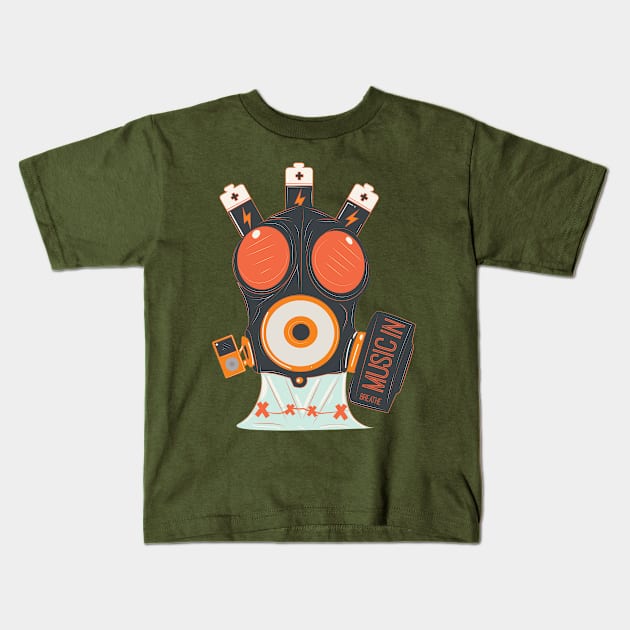 Music is a gas and so is this zombie! Kids T-Shirt by LiamZed